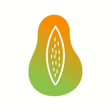 Unique Papaya Vector Glyph Iconのイラスト素材