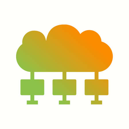 Unique Cloud Computing Vector Glyph Iconのイラスト素材