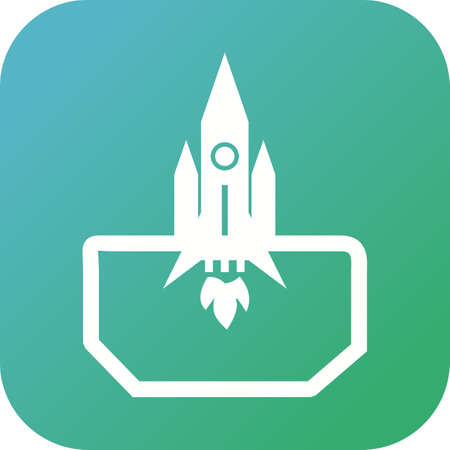 Unique Space Shuttle II Vector Glyph Iconのイラスト素材