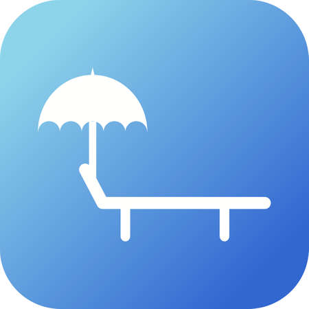 Unique Sunbathing Chair Vector Glyph Iconのイラスト素材