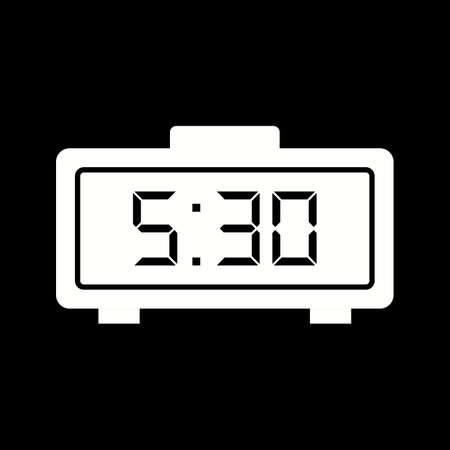 Unique Digital Clock Glyph Vector Iconのイラスト素材