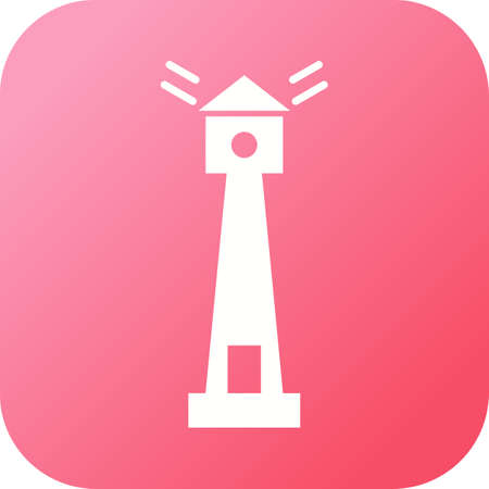 Unique Lighthouse Vector Glyph Iconのイラスト素材