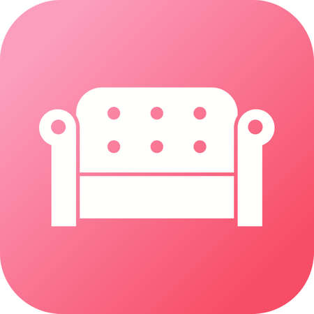 Unique Sofa Vector Glyph Iconのイラスト素材