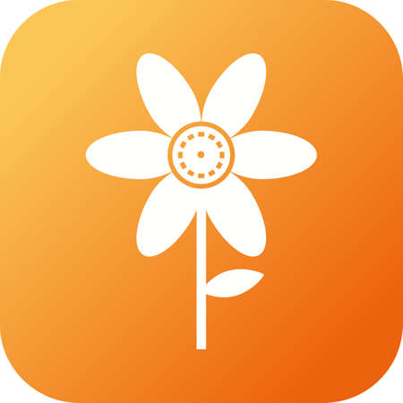 Unique Flower Vector Glyph Iconのイラスト素材