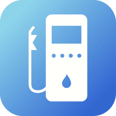 Unique Gas Station Vector Glyph Iconのイラスト素材