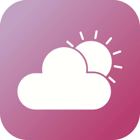 Unique Sun & Cloud Vector Glyph Iconのイラスト素材