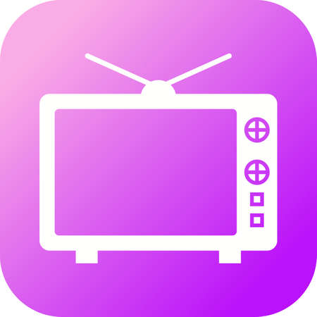 Unique Television Glyph Vector Iconのイラスト素材