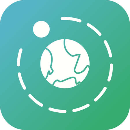 Unique Moons Orbitting Earth Vector Glyph Iconのイラスト素材