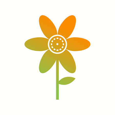 Unique Flower Vector Glyph Iconのイラスト素材
