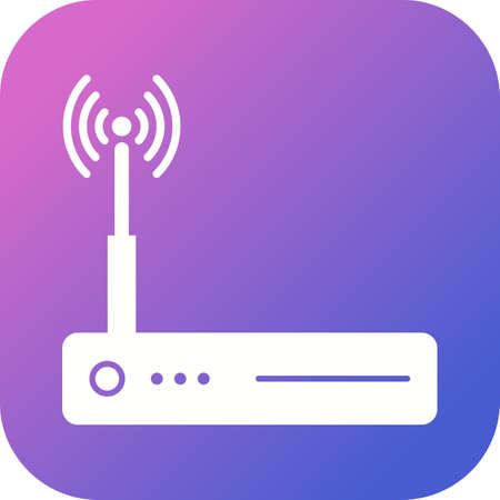 Unique Router Vector Glyph Iconのイラスト素材