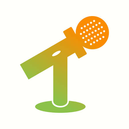 Unique Mic ON Stand Vector Glyph Iconのイラスト素材