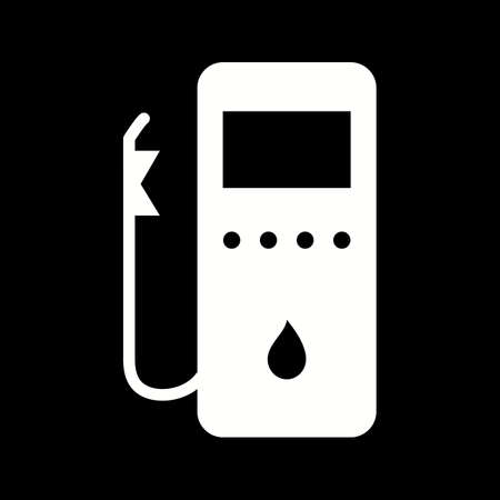 Unique Gas Station Vector Glyph Iconのイラスト素材