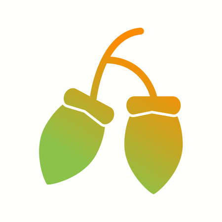 Unique Acorns Vector Glyph Iconのイラスト素材
