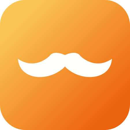 Unique Moustache Vector Glyph Iconのイラスト素材