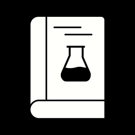 Unique Chemistry Book Vector Glyph Iconのイラスト素材