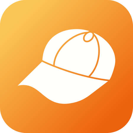 Unique Summer Cap Vector Glyph Iconのイラスト素材