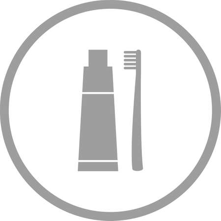 Beautiful Tooth paste And Brush Glyph Vector Iconのイラスト素材