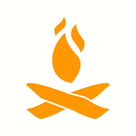 Beautiful Fire Glyph Vector Iconのイラスト素材