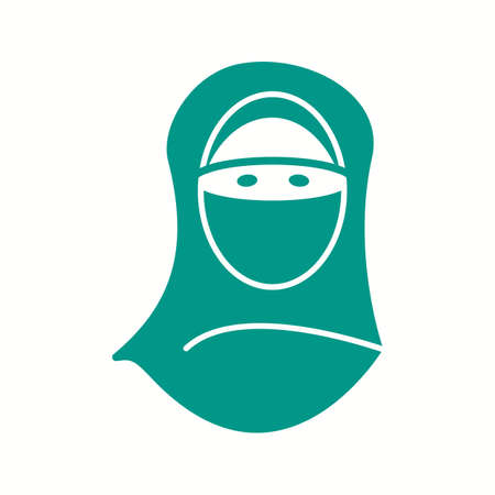 Beautiful Women With Niqab Glyph Vector Iconのイラスト素材