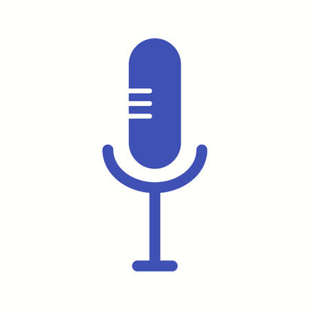 Beautiful Mic Glyph Vector Iconのイラスト素材