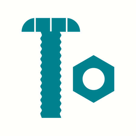 Beautiful Nut and bolt Glyph Vector Iconのイラスト素材