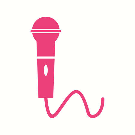 Beautiful Microphone Glyph Vector Iconのイラスト素材