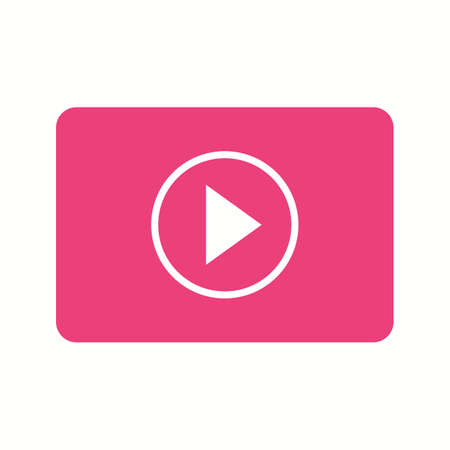Beautiful Video Player Glyph Vector Iconのイラスト素材