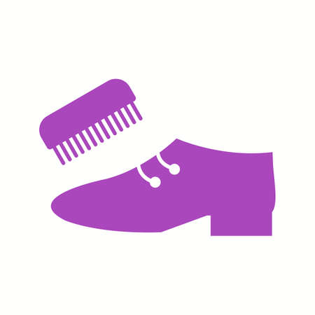 Beautiful Shoe And Brush Glyph Vector Iconのイラスト素材