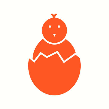 Beautiful Hatched Egg Glyph Vector Iconのイラスト素材