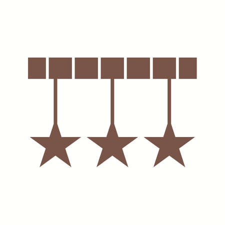 Beautiful Three Stars Glyph Vector Iconのイラスト素材