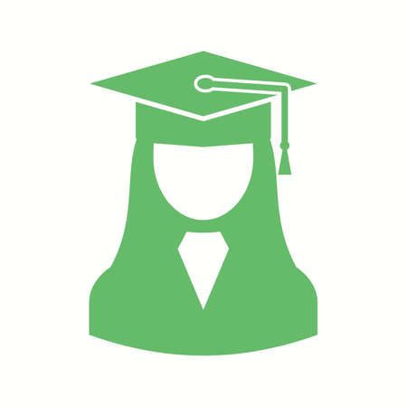 Beautiful Female Student Glyph Vector Iconのイラスト素材