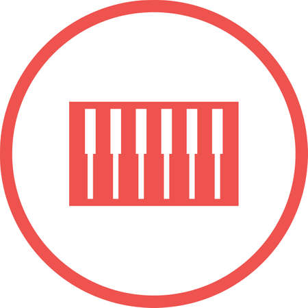 Beautiful Piano Keys Glyph Vector Iconのイラスト素材
