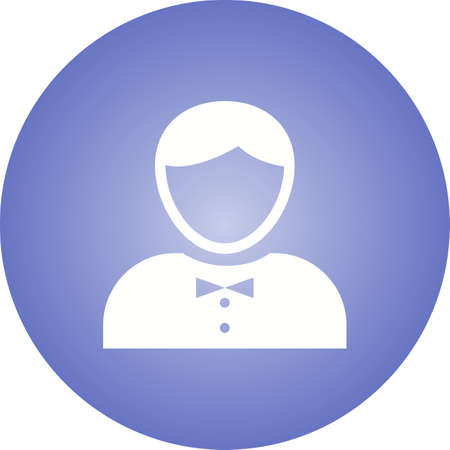 Beautiful Waiter Glyph Vector Iconのイラスト素材
