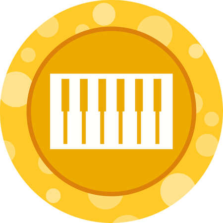 Beautiful Piano Keys Glyph Vector Iconのイラスト素材