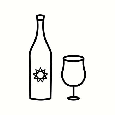 Unique Goblet And Wine Vector Glyph Iconのイラスト素材