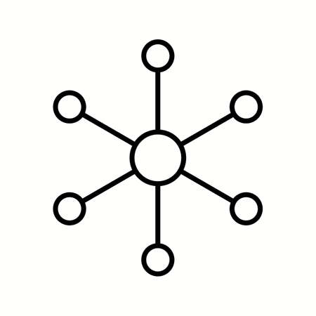 Unique Molecular Structure II Vector Line Iconのイラスト素材