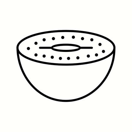 Unique Kiwi Vector Line Iconのイラスト素材