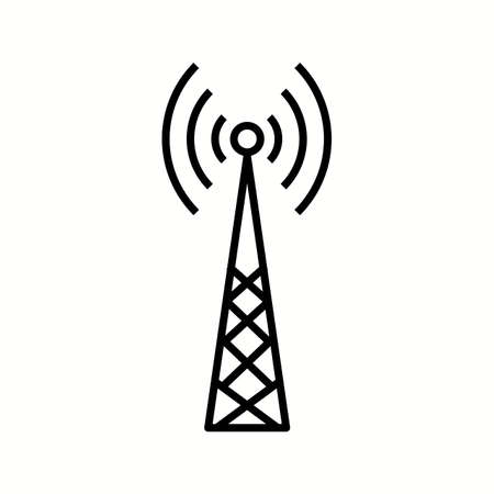 Unique Telecom Tower Vector Line Iconのイラスト素材