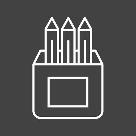 Unique Pencils Vector Line Iconのイラスト素材
