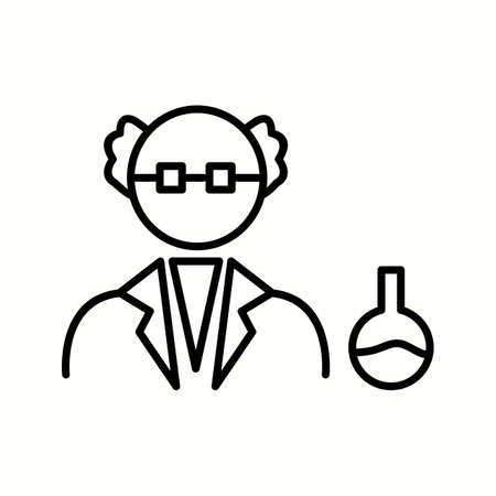 Unique Scientist Vector Line Iconのイラスト素材