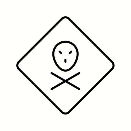 Unique Hazard Vector Line Iconのイラスト素材