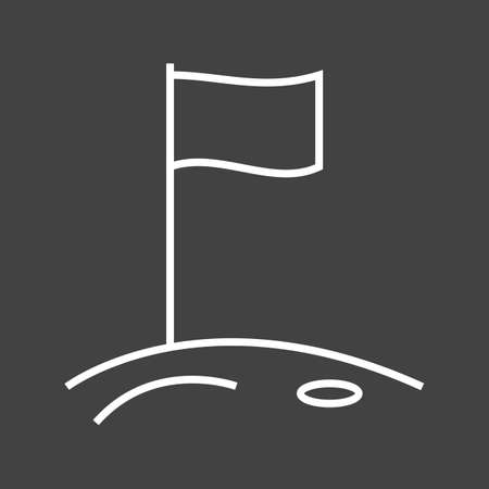 Unique Flag On Moon Vector Line Iconのイラスト素材