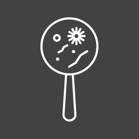 Unique Magnified Bacteria Vector Line Iconのイラスト素材