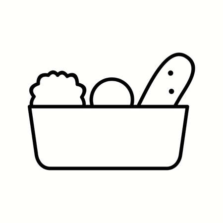 Unique Vegetable Basket Vector Line Iconのイラスト素材