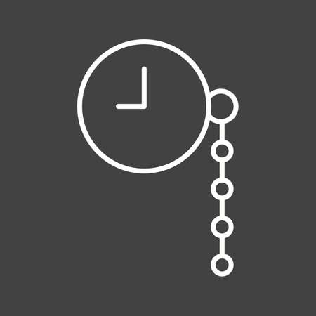 Unique Pocket Watch Vector Line Iconのイラスト素材