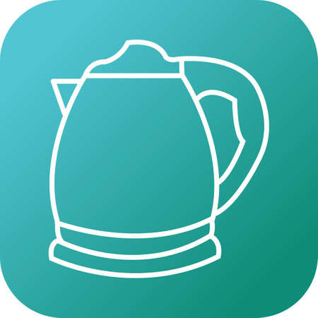 Unique Kettle Line Vector Iconのイラスト素材