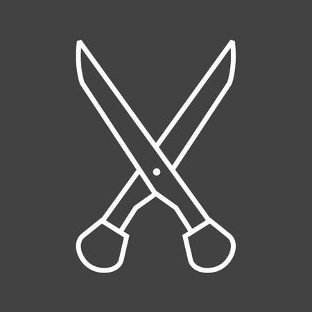 Unique Scissors Vector Line Iconのイラスト素材