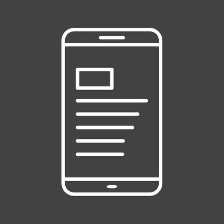 Unique Online Newspaper Vector Line Iconのイラスト素材