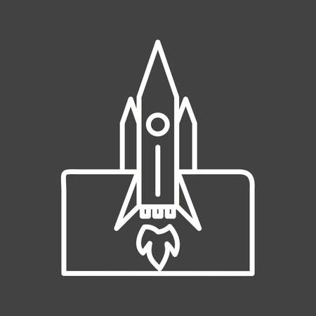 Unique Rocket Launched II Vector Line Iconのイラスト素材