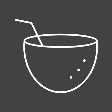 Unique Coconut Vector Line Iconのイラスト素材